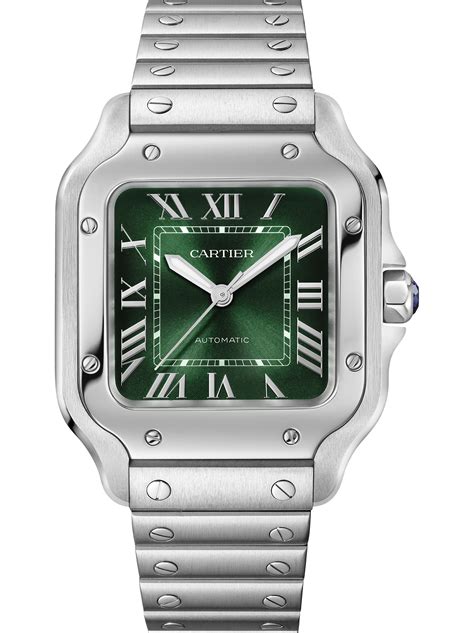 cartier santos green medium|cartier santos medium on wrist.